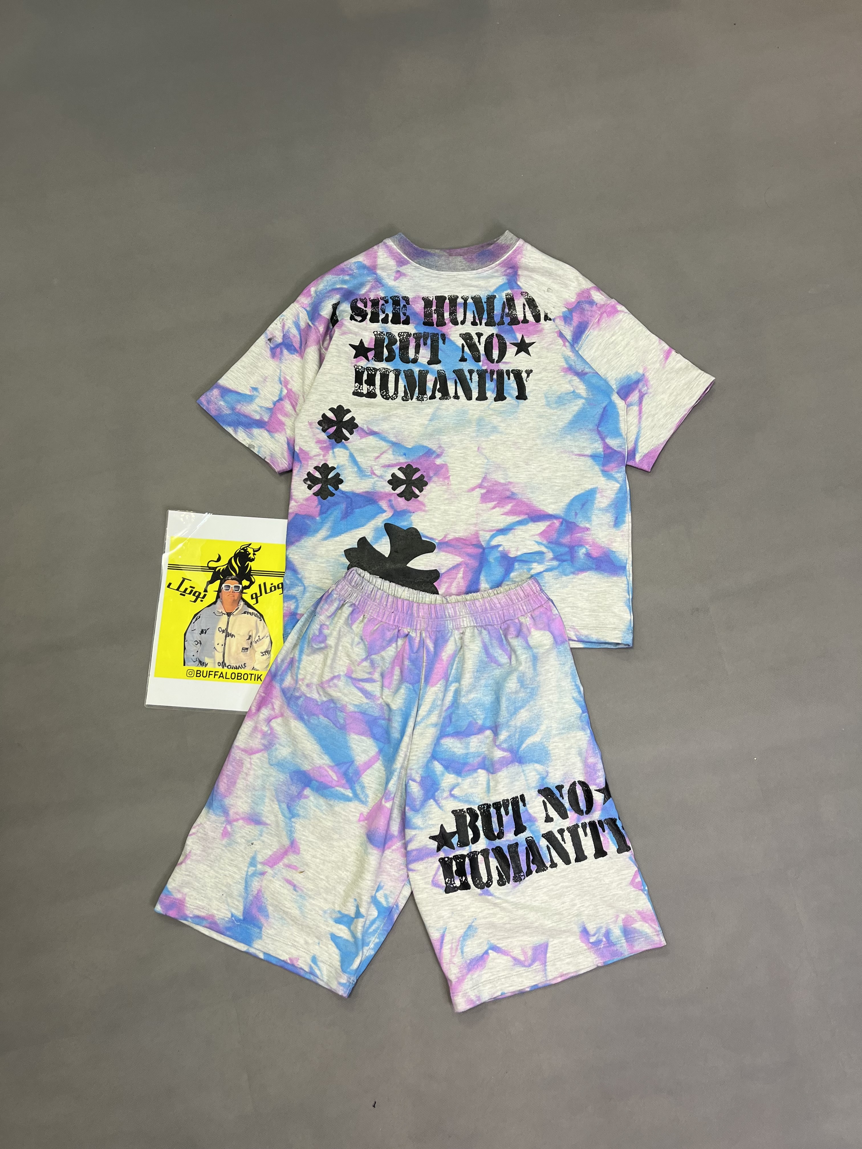 ست تیشرت و شلوارک آبرنگی کروم هارت