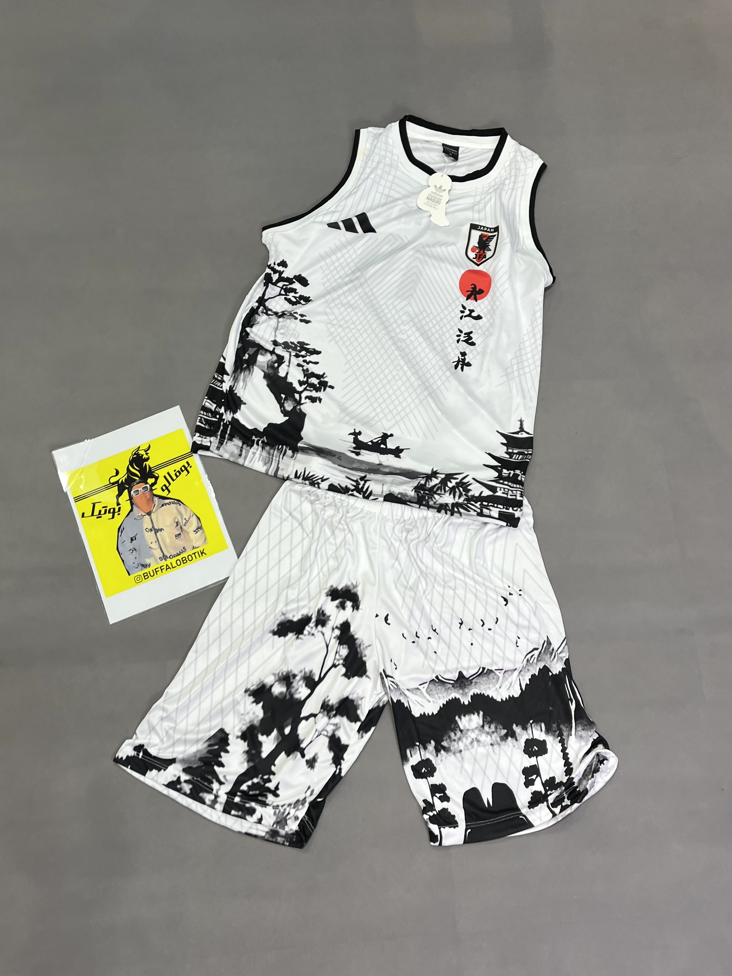 ست رکابی و شلوارک مردانه سفید ژاپنی