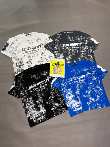 تیشرت مردانه فول چاپ قواره دار رنگبندی ابی مشکی سفید طوسی