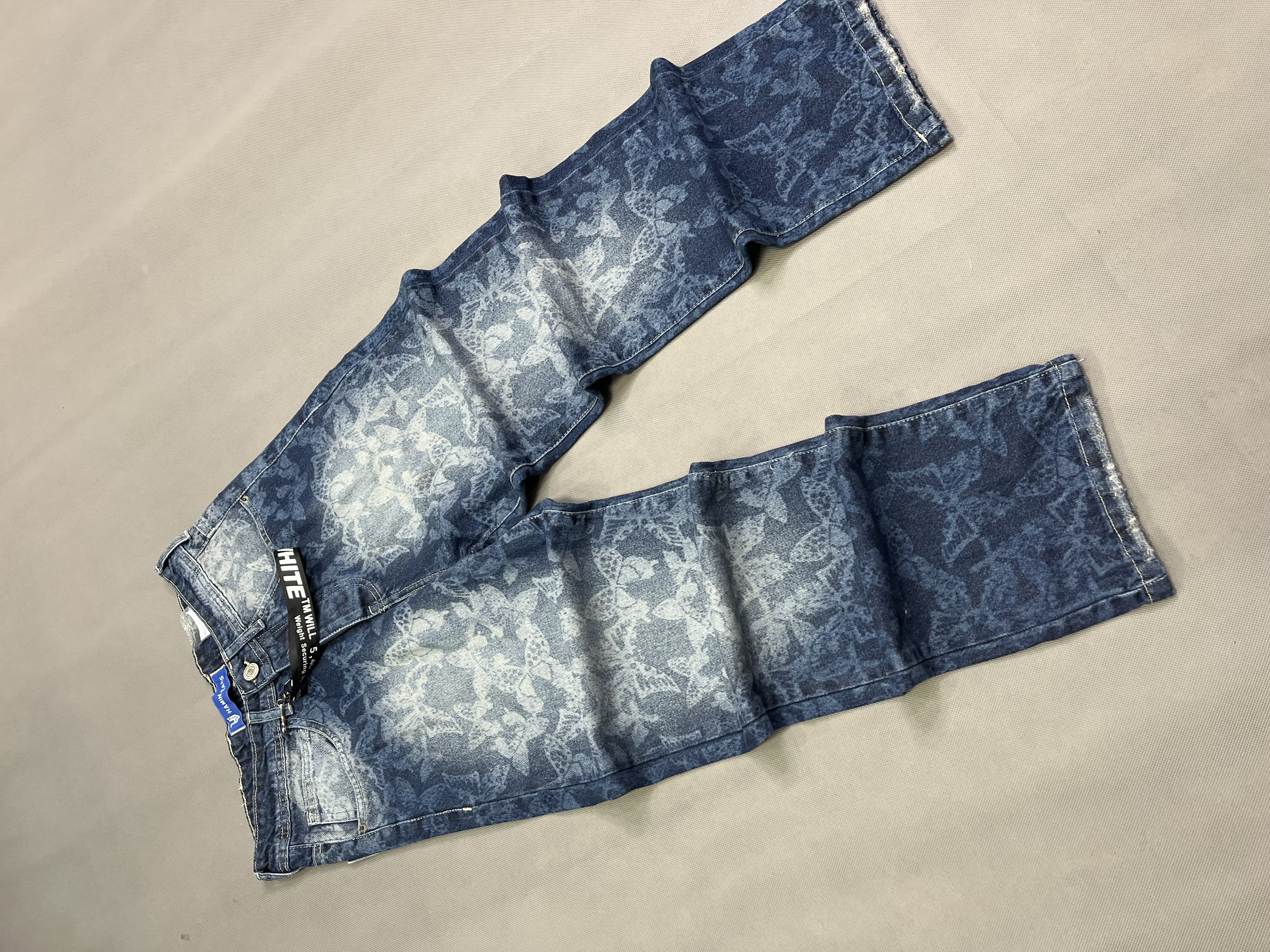 شلوارلی بگ پروانه لیزری مردانه و زنانه ابی شست خورده