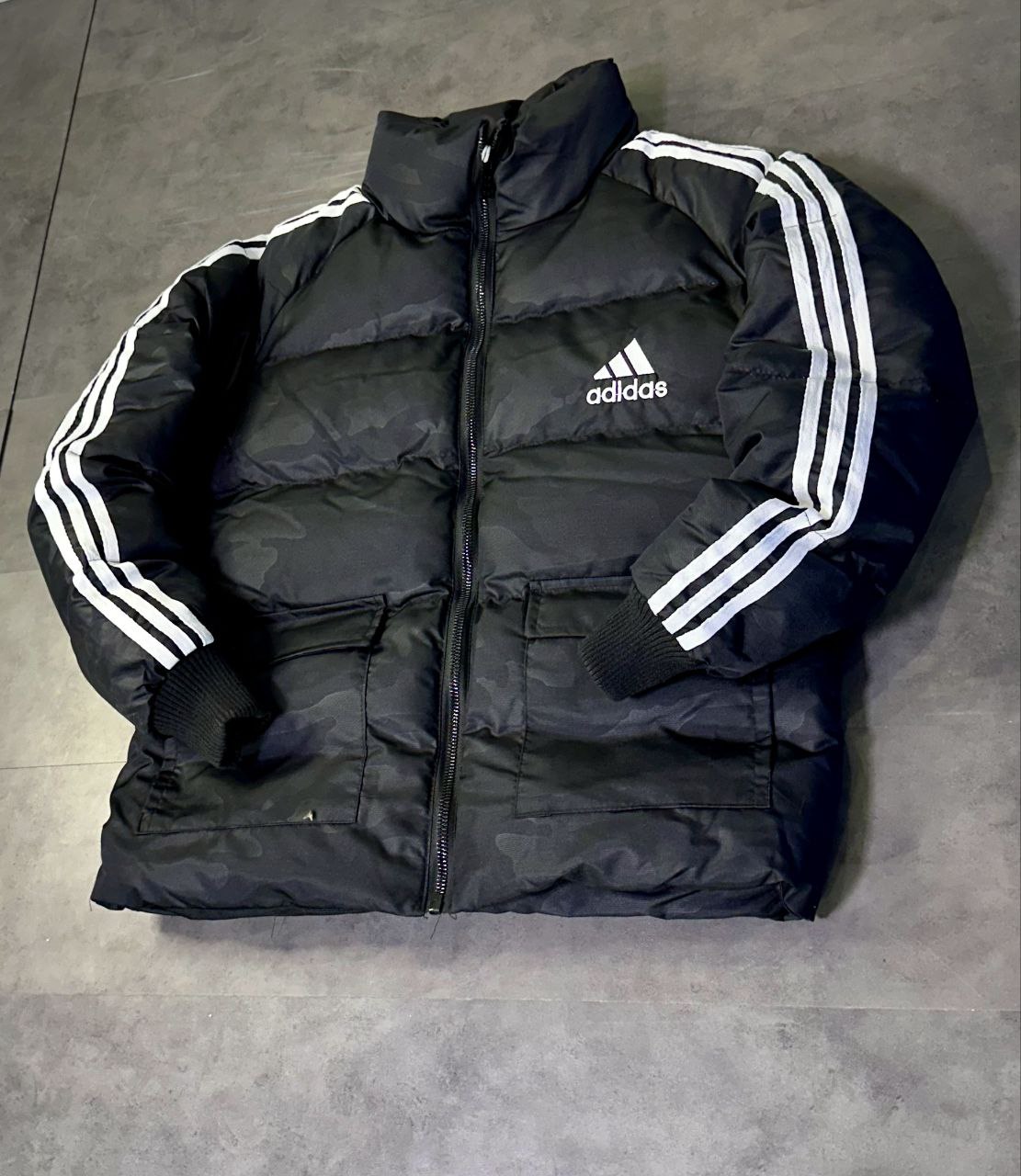 کاپشن آدیداس مردانه گرم قواره باکسی آدیداس مشکی